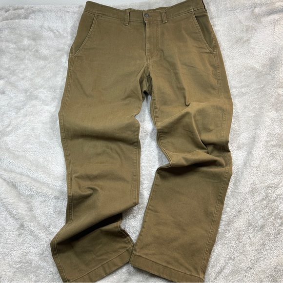 LL Bean Pants Mens 33x32 Brown Field Chinos 5 Pocket Standard Fit Straight Leg - Picture 2 of 11